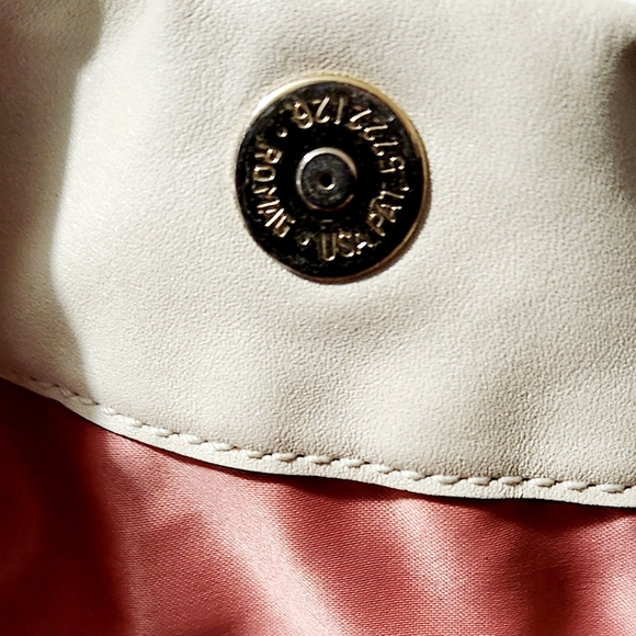 Coach Kristin Lyd Ed Ivory Color Leather Drawstring Hobo Shoulder Bag Handbag - Picture 7 of 12